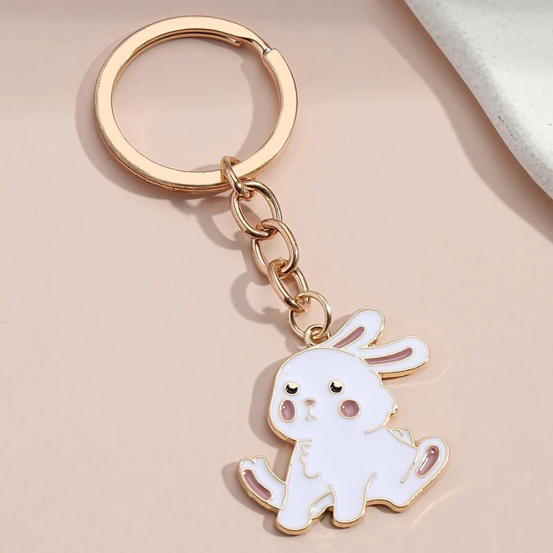 Cute Sitting Bunny Keychain