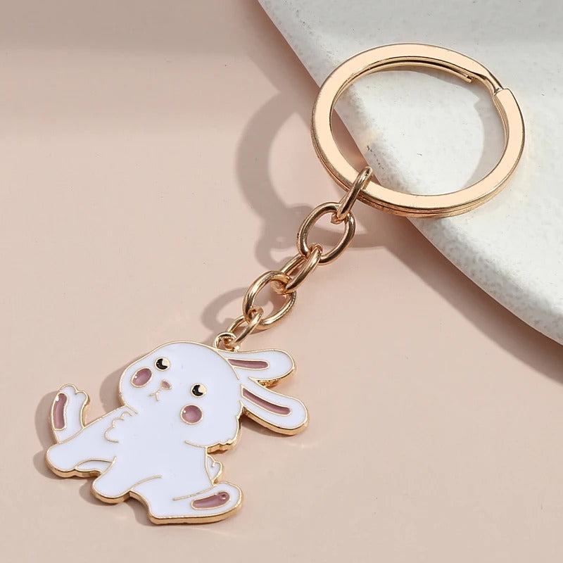 Cute Sitting Bunny Keychain