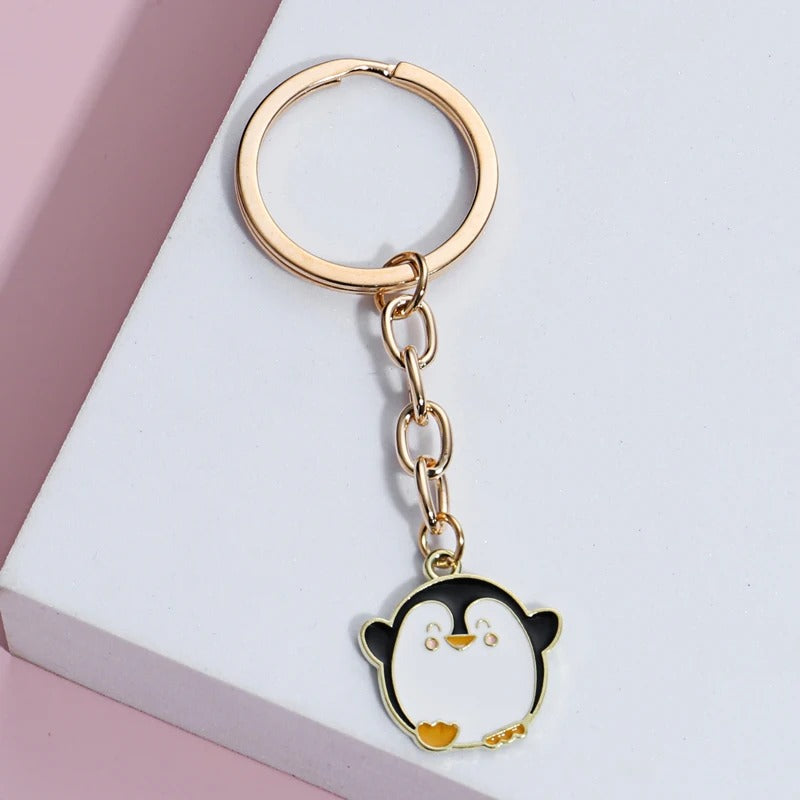 Cute Happy Penguin Keychain