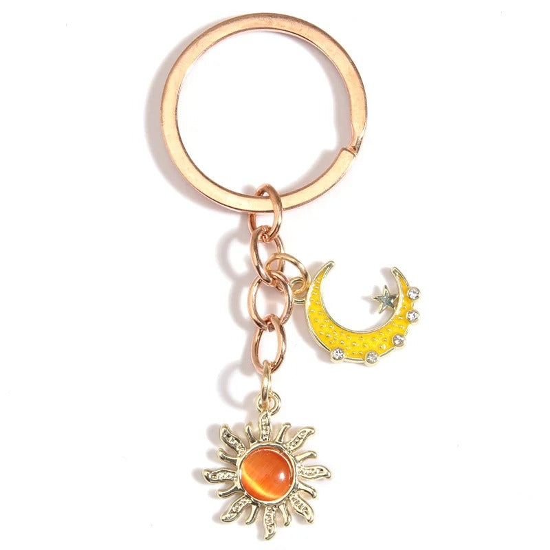 Bright Sun & Moon Keychain