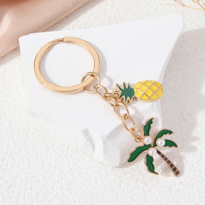 Pineapple Palm Tree Keychain