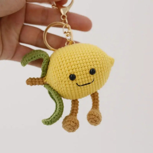 Cute Lemon Crochet Keychain