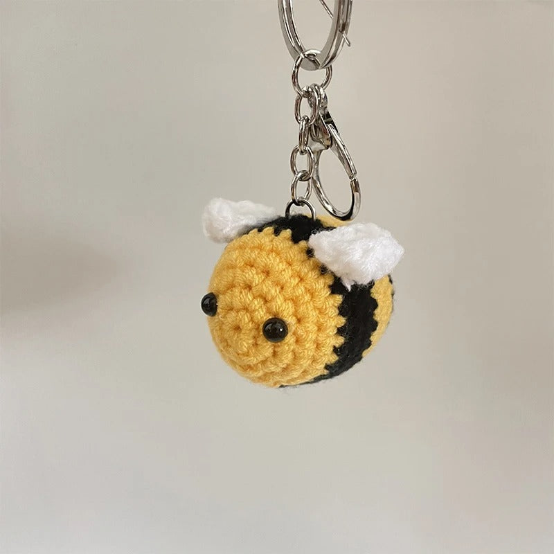 Cute Bee Crochet Keychain