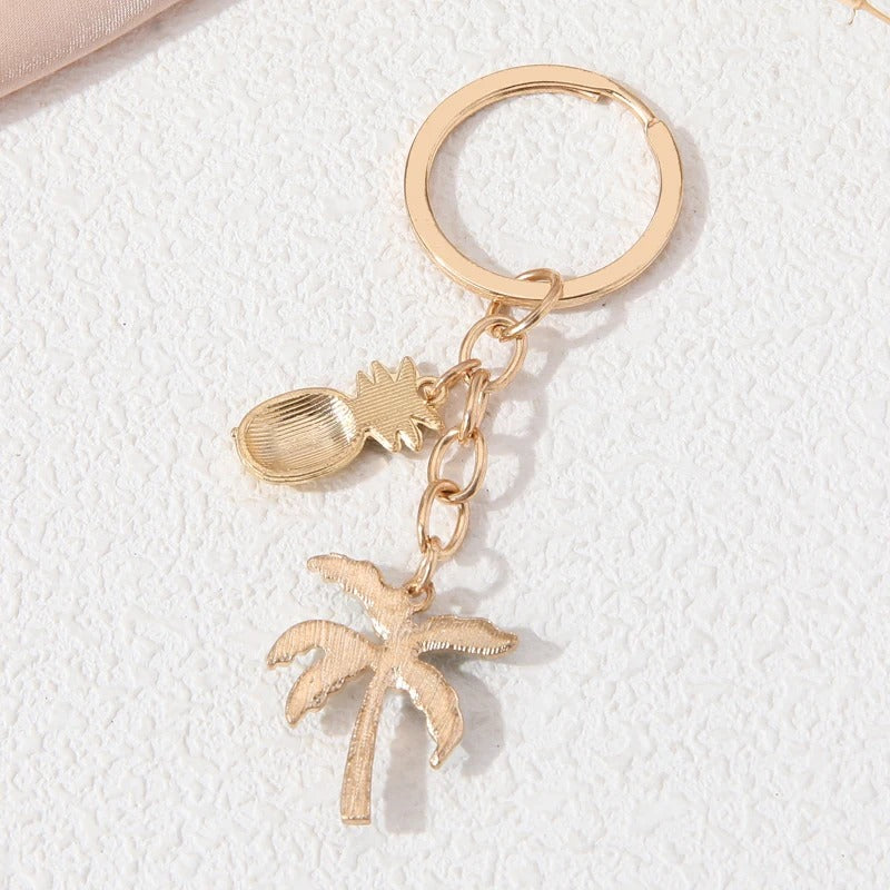 Pineapple Palm Tree Keychain