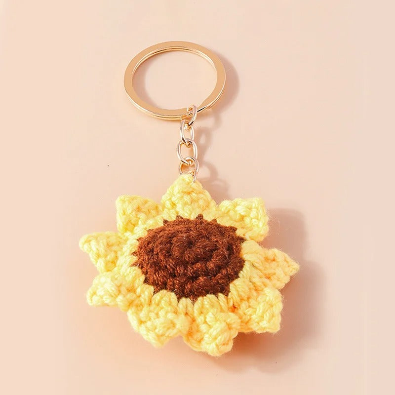 Sunflower Crochet Keychain