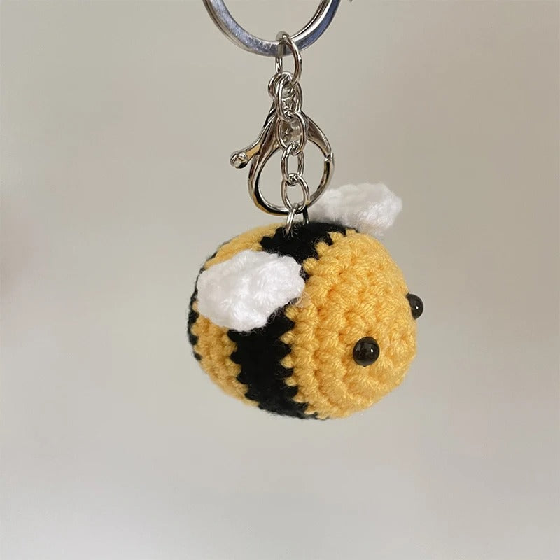 Cute Bee Crochet Keychain