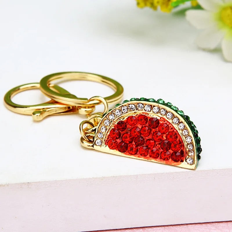 Rhinestone Watermelon Keychain