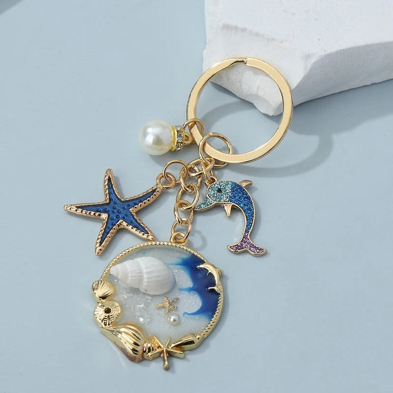 Starfish Dolphin Keychain