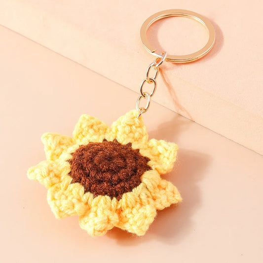 Sunflower Crochet Keychain