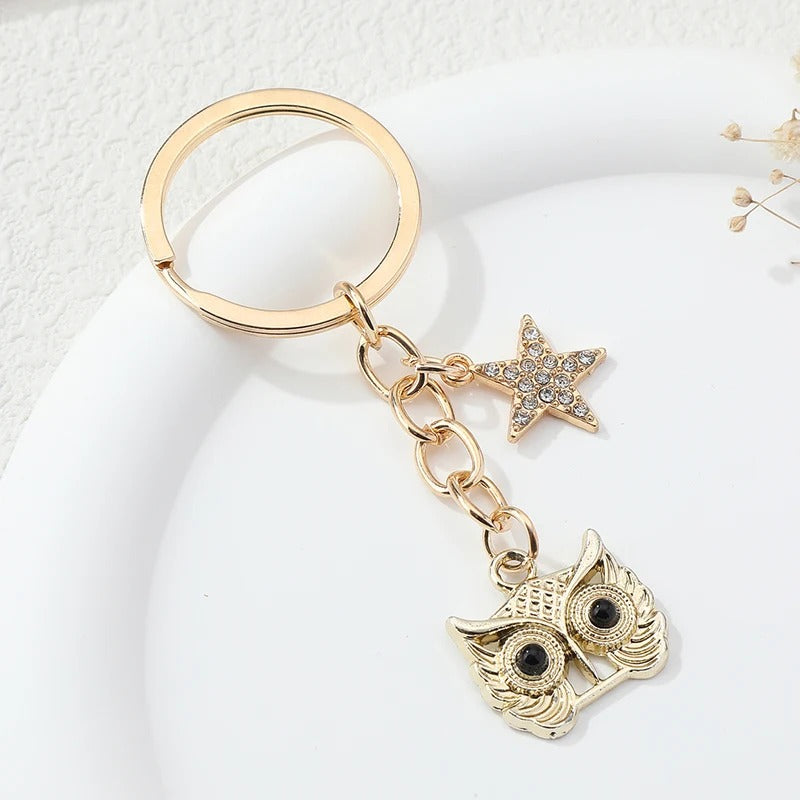 Charming Owl Star Keychain