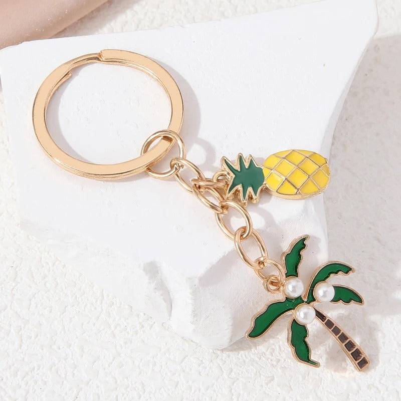 Pineapple Palm Tree Keychain