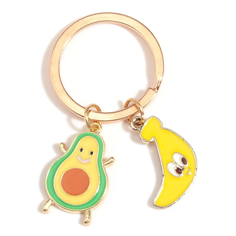 Cute Avocado Banana Keychain