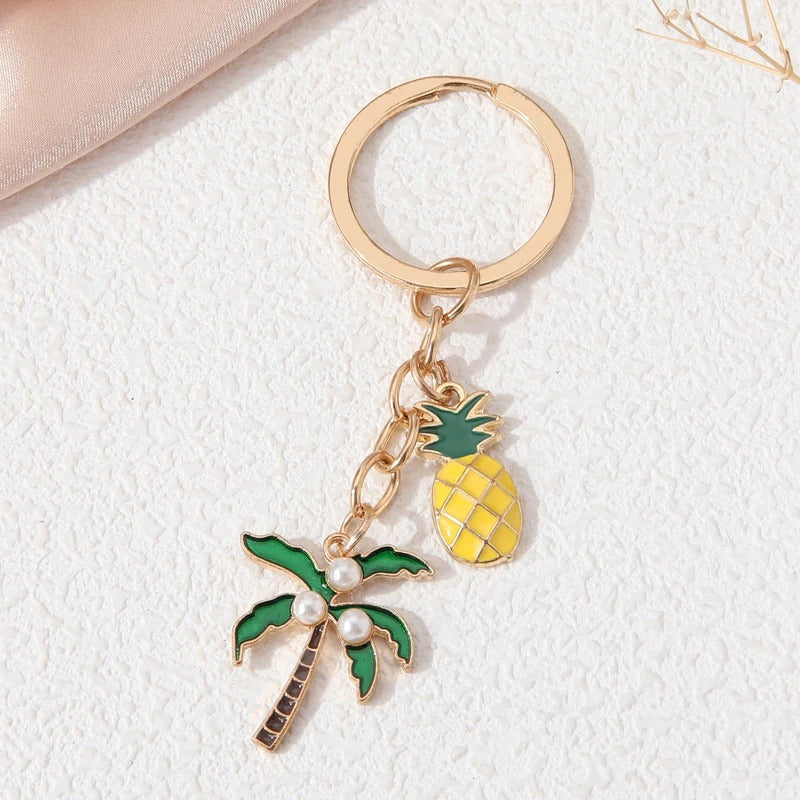 Pineapple Palm Tree Keychain