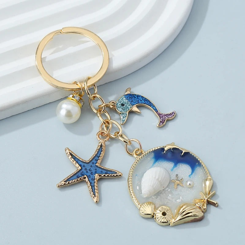 Starfish Dolphin Keychain