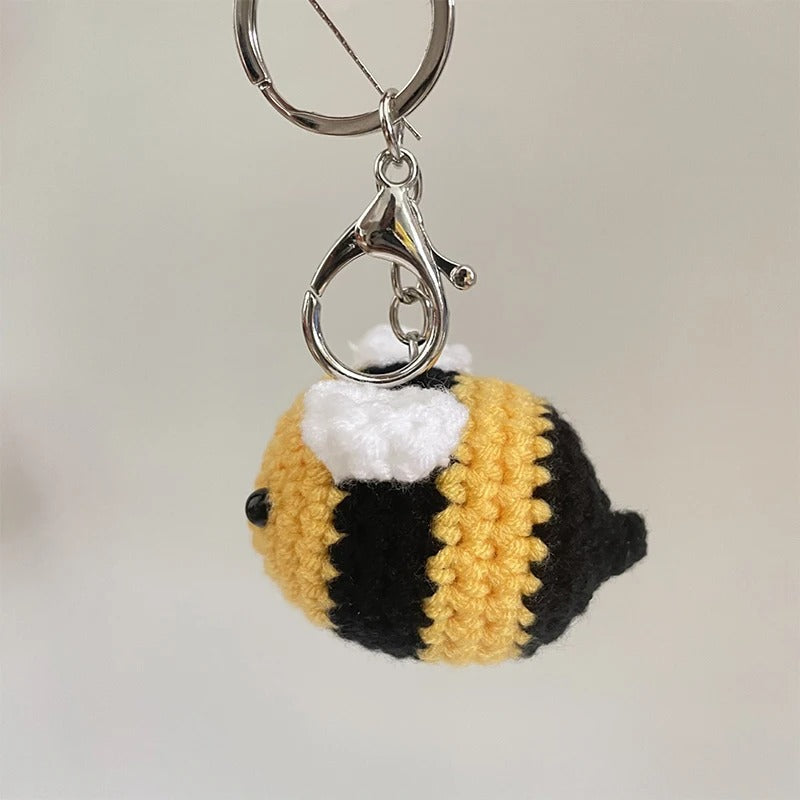 Cute Bee Crochet Keychain