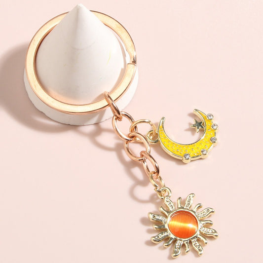 Bright Sun & Moon Keychain