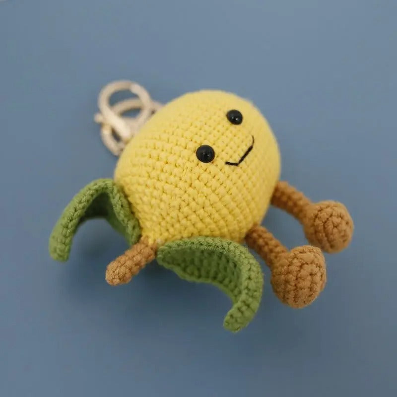 Cute Lemon Crochet Keychain