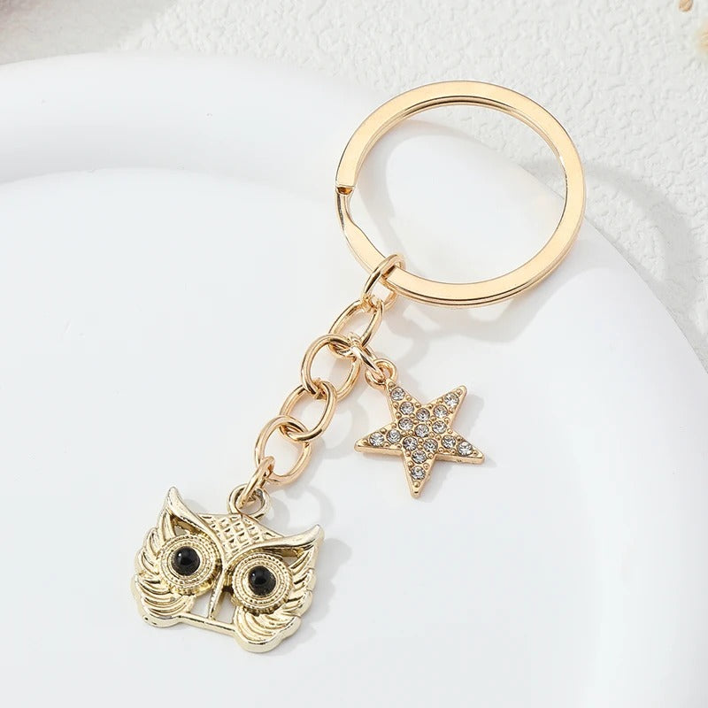 Charming Owl Star Keychain