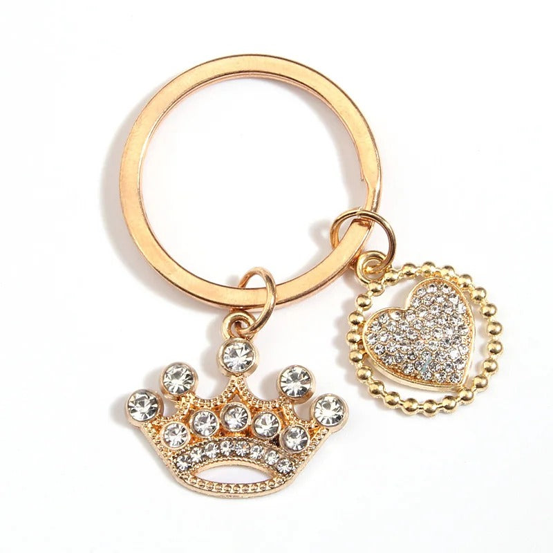 Queen Crown Heart Keychain