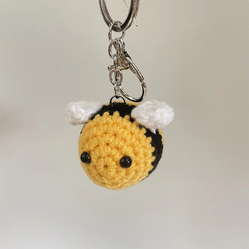 Cute Bee Crochet Keychain