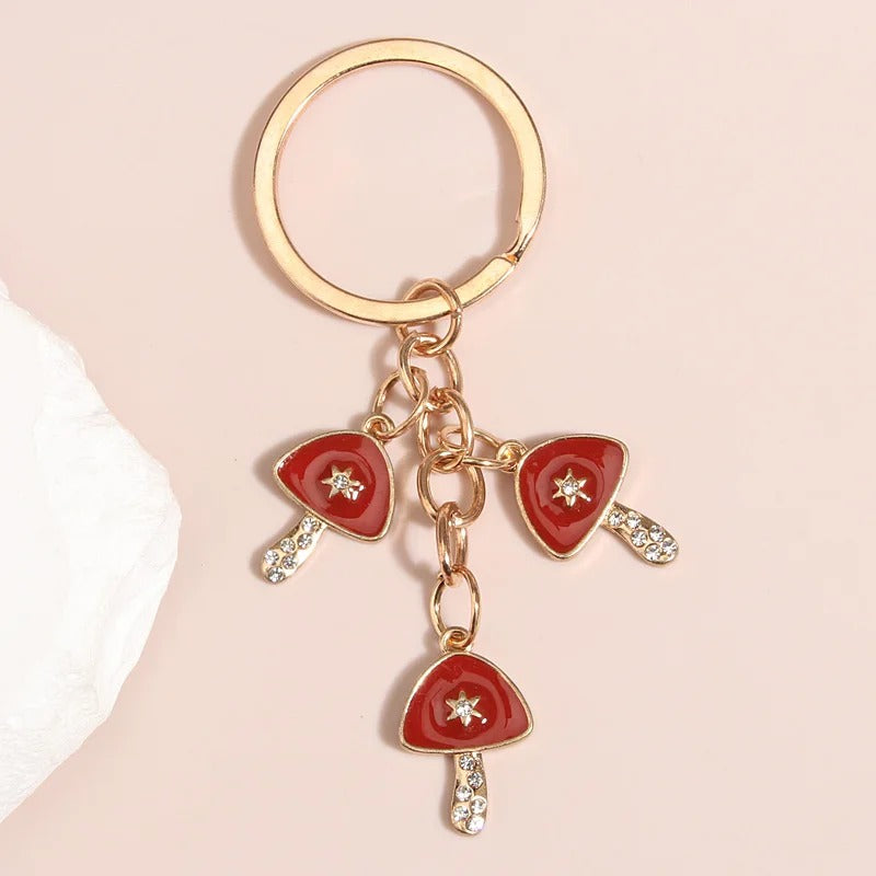 Elegant Mushrooms Keychain