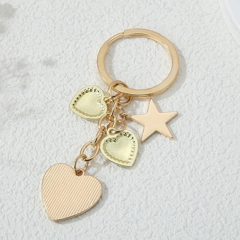 Red Hearts Star Keychain