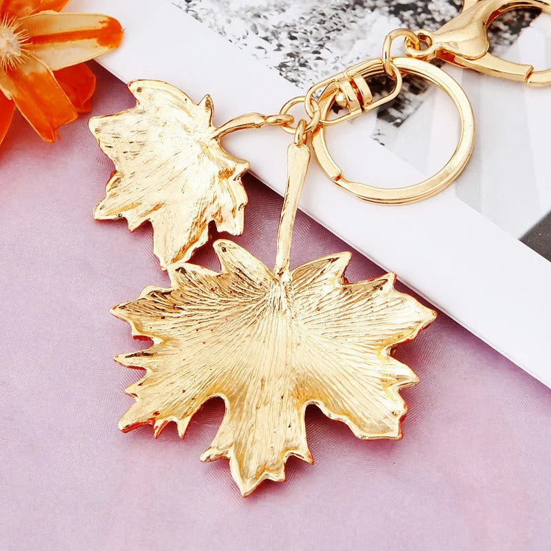 Elegant Maple Leaf Keychain