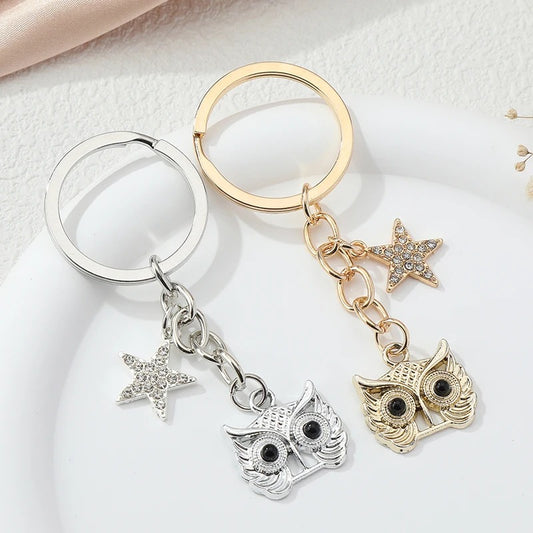 Charming Owl Star Keychain