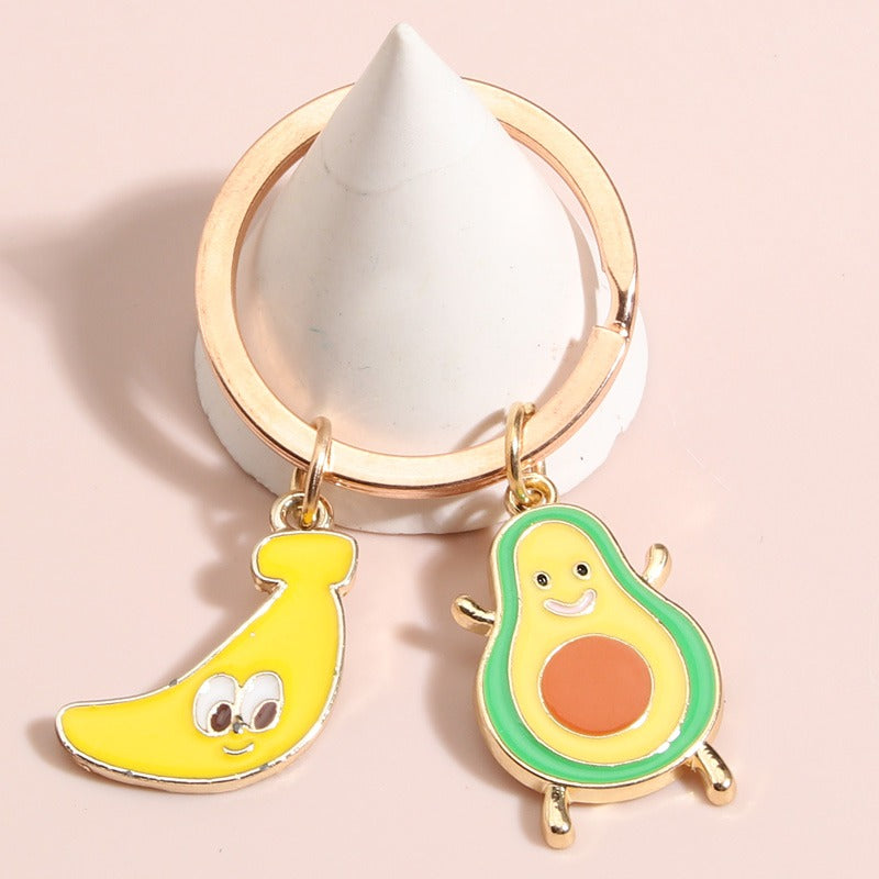 Cute Avocado Banana Keychain