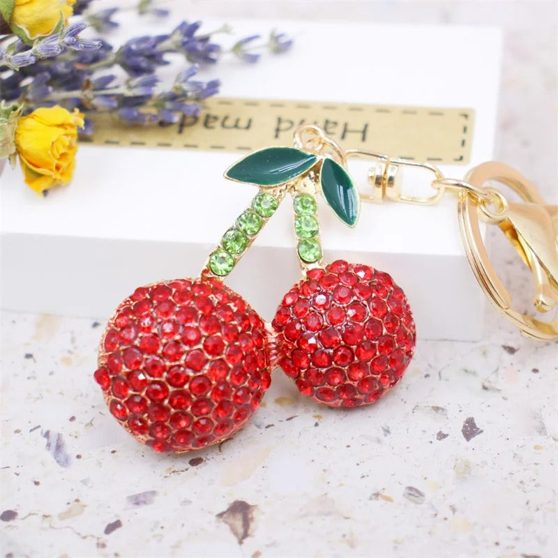 Elegant Cherry Keychain