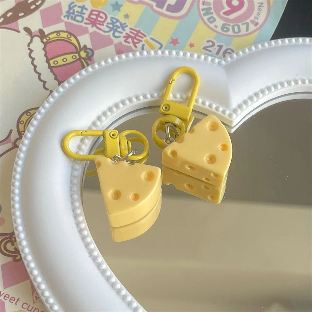 Cute Mini Cheese Keychain