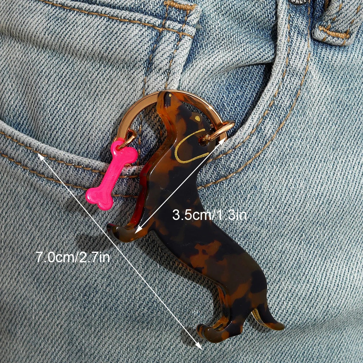 Dachshund Dog Resin Keychain