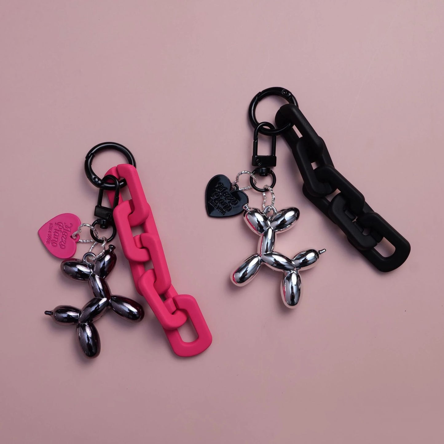 3D Dog Balloon Heart Keychain