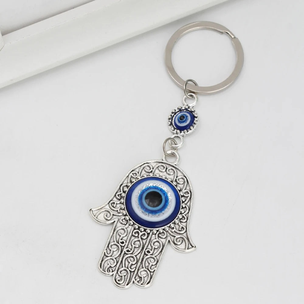 Hamsa Evil Eye Keychain