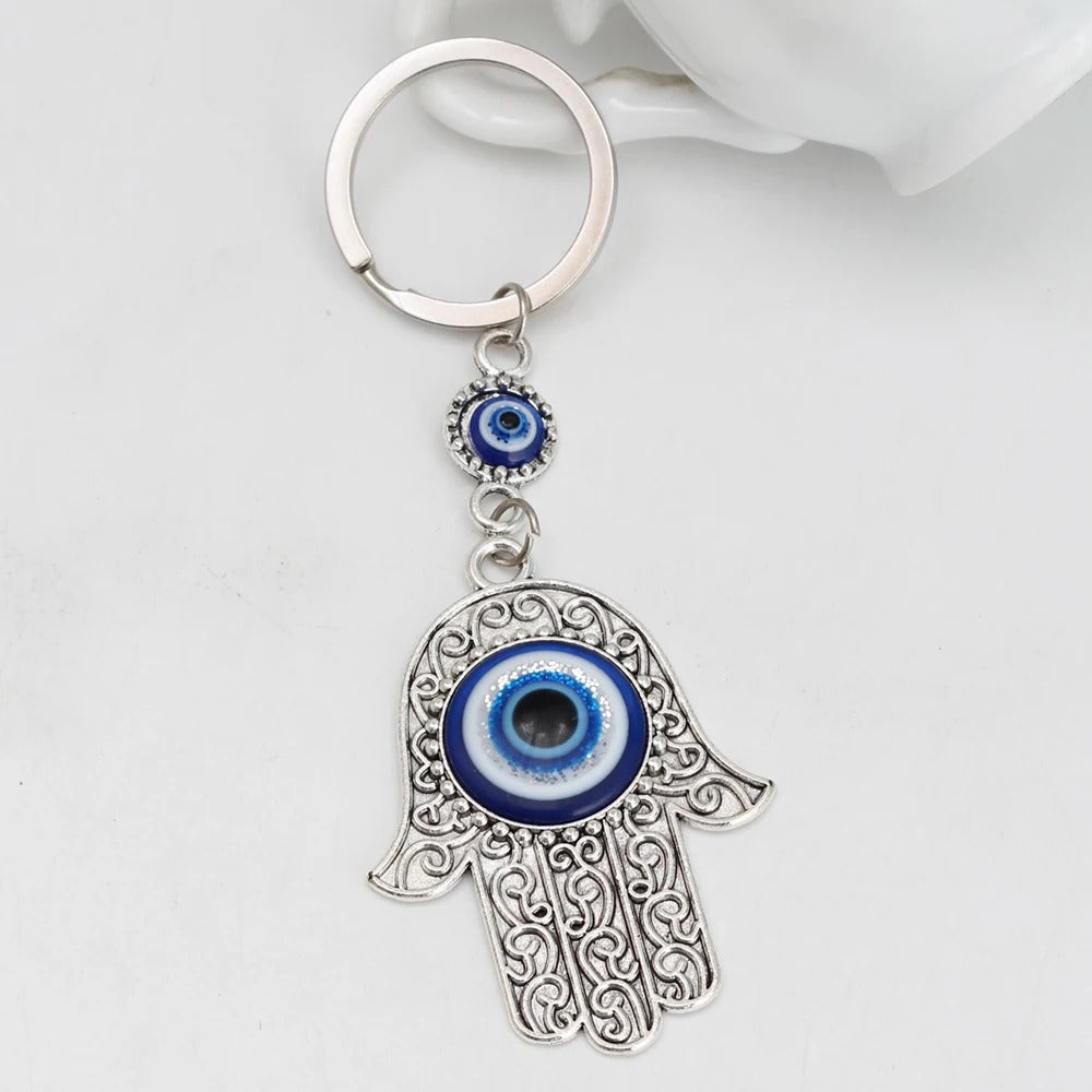 Hamsa Evil Eye Keychain