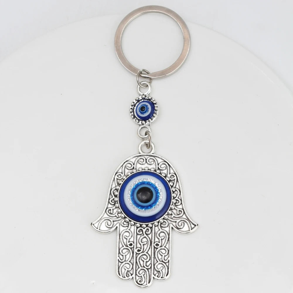 Hamsa Evil Eye Keychain