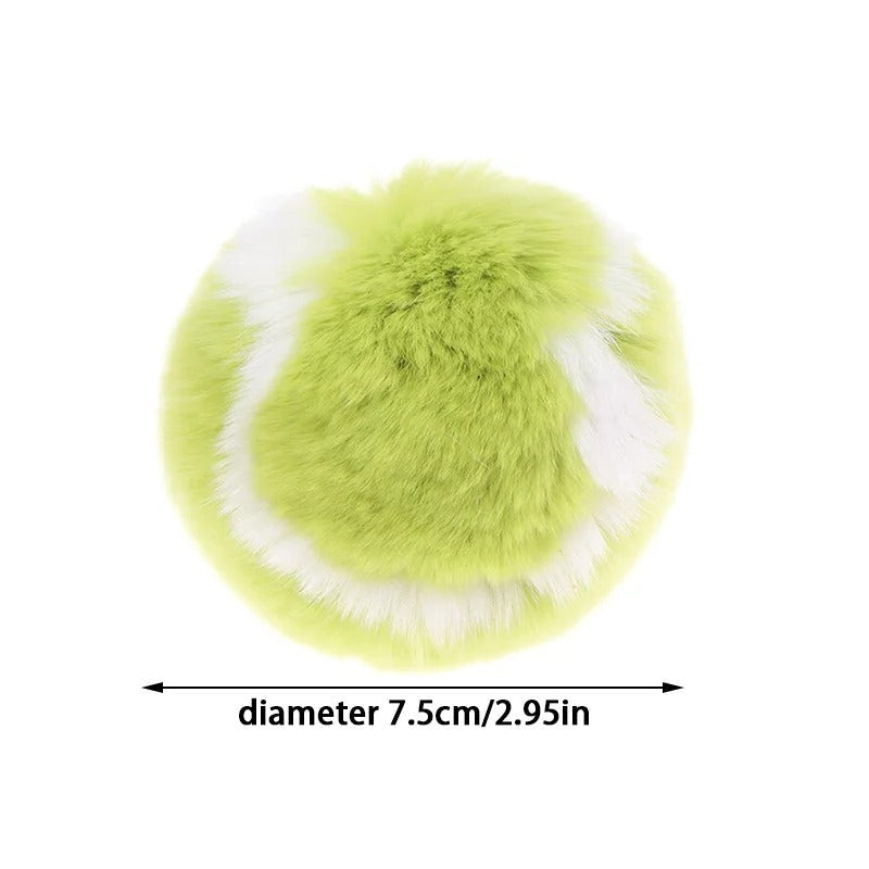 Fluffy Tennis Ball Keychain