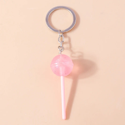 Pink Lollipop Keychain