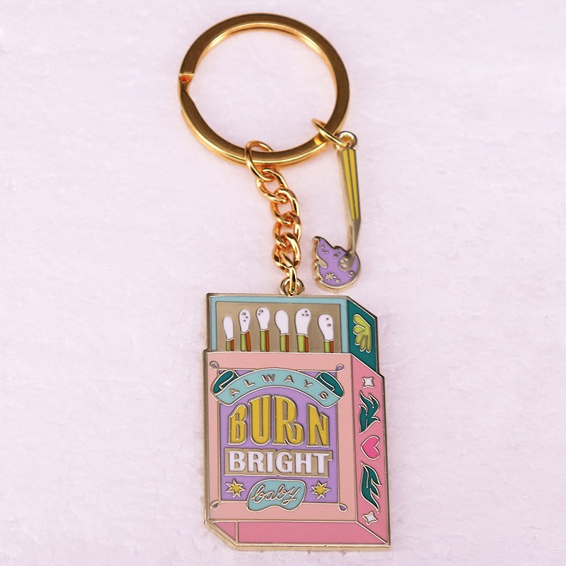 Cute Retro Matchbox Keychain