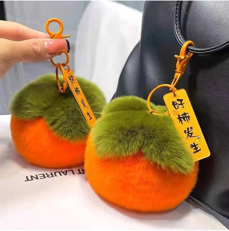 Cute Persimmon Plush Keychain