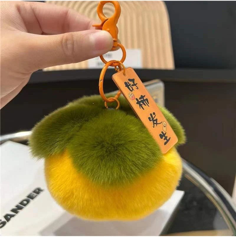 Cute Persimmon Plush Keychain