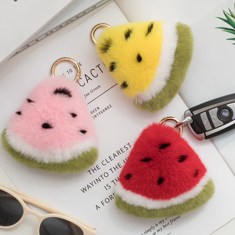 Cute Watermelon Plush Keychain