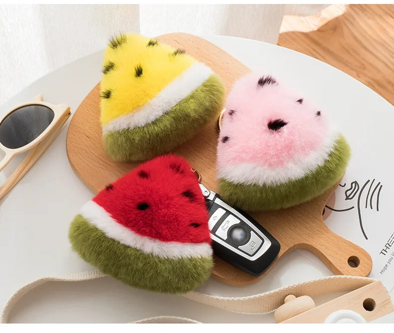 Cute Watermelon Plush Keychain