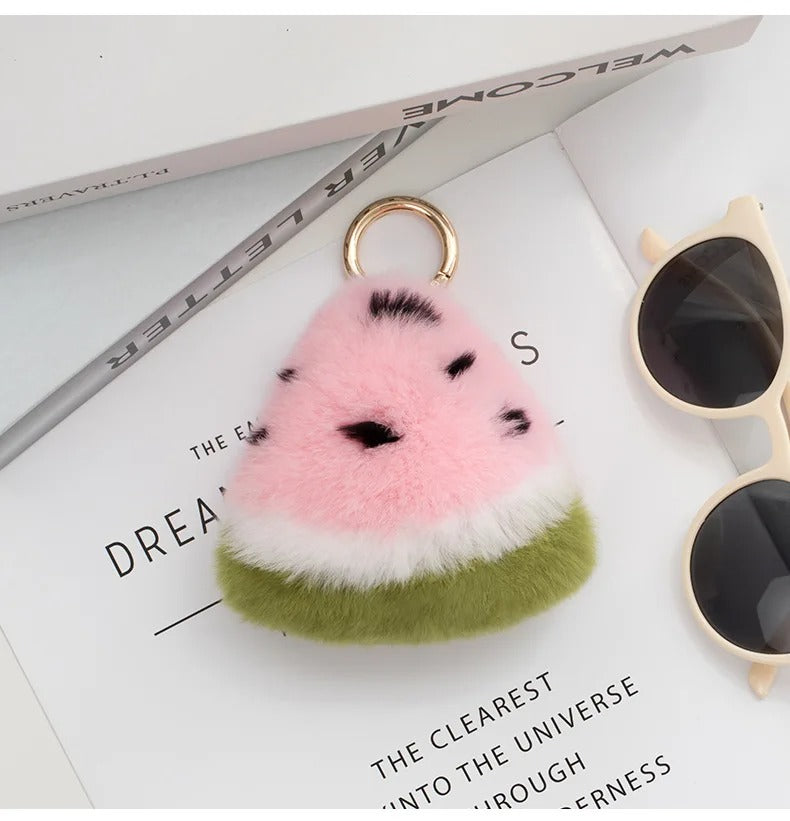 Cute Watermelon Plush Keychain