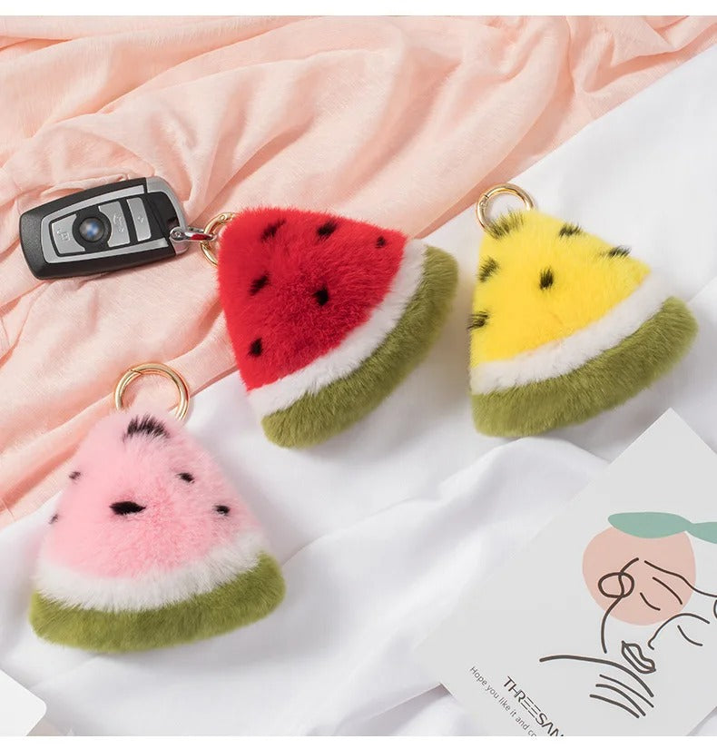 Cute Watermelon Plush Keychain